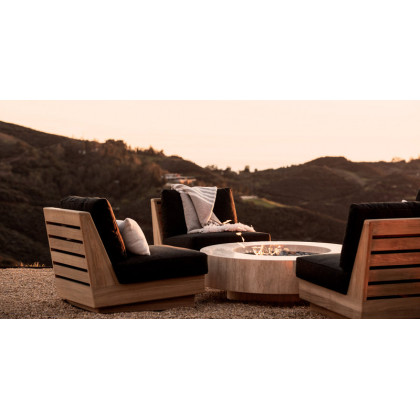 Harbour Tulum Travertine Armless Lounge Chair - Travertine Natural / Copacabana Sand