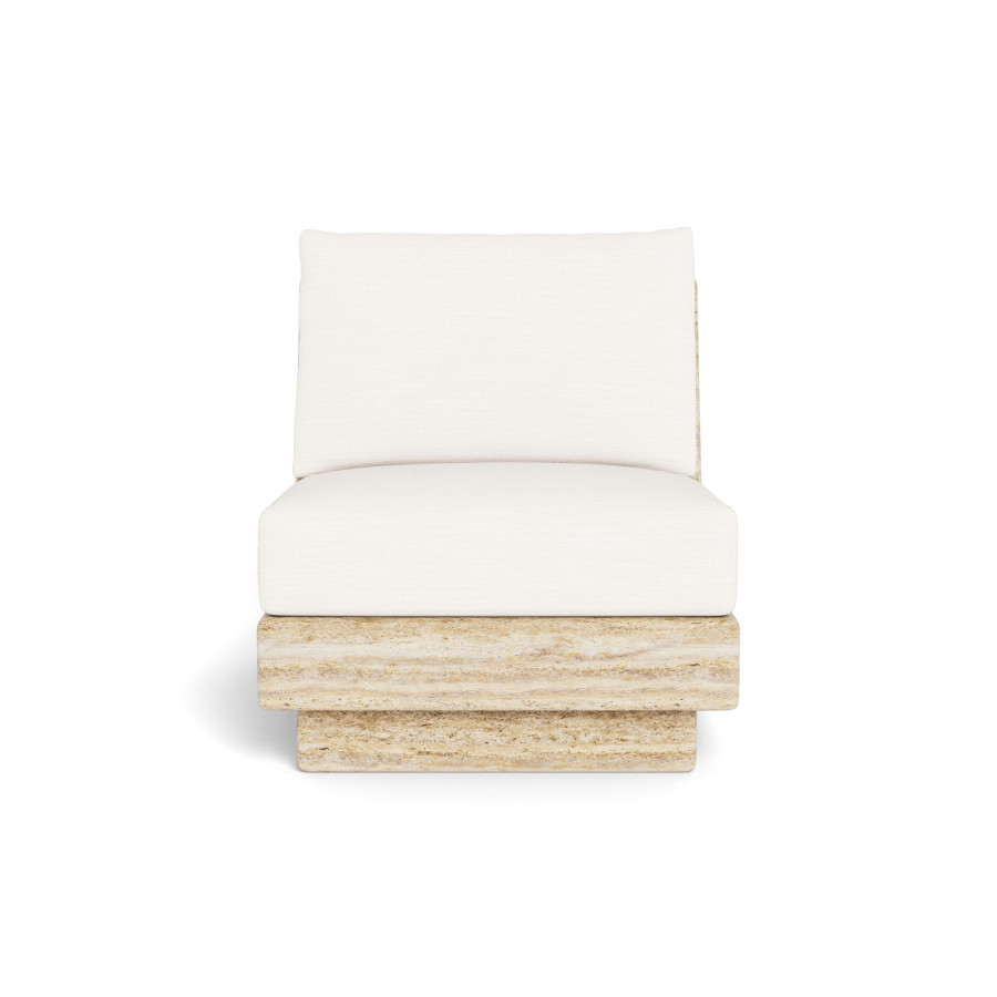 Harbour Tulum Travertine Armless Lounge Chair - Travertine Natural / Panama Blanco