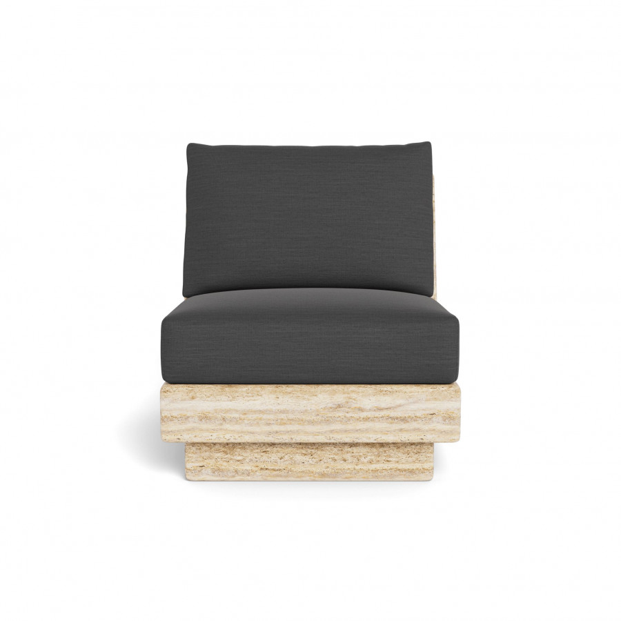 Harbour Tulum Travertine Armless Lounge Chair - Travertine Natural / Panama Grafito