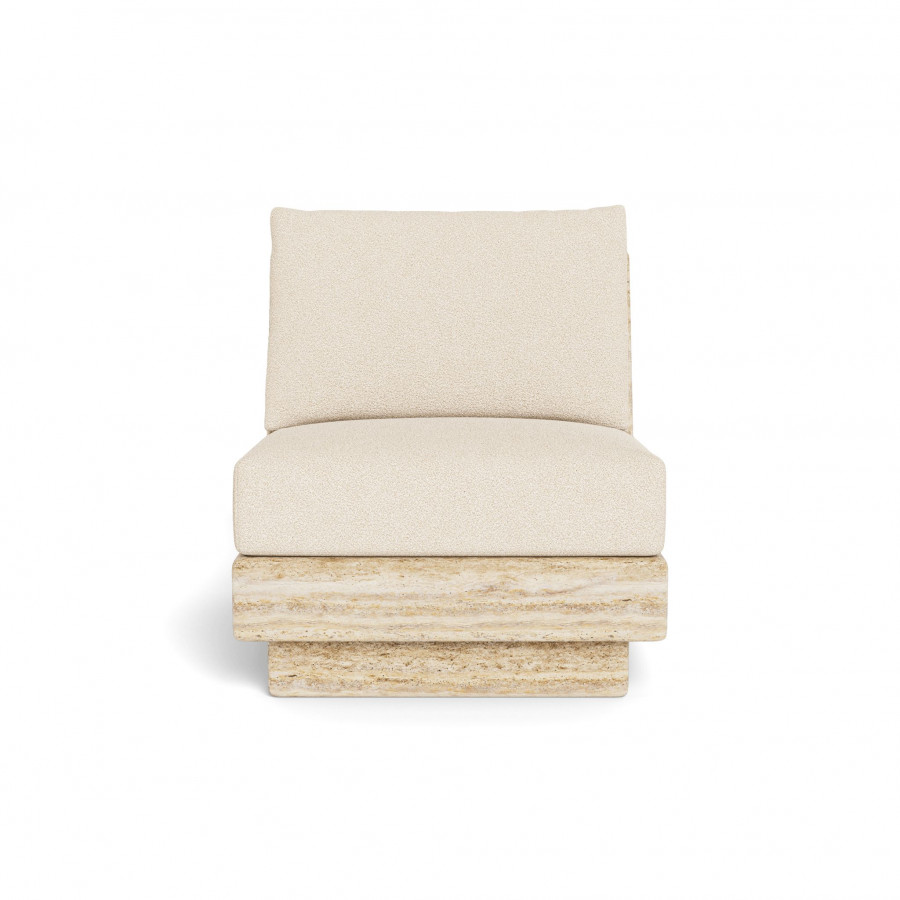 Harbour Tulum Travertine Armless Lounge Chair - Travertine Natural / Riviera Sand