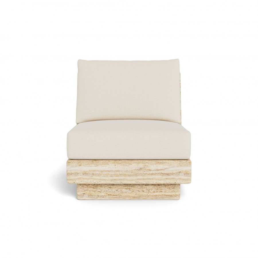 Harbour Tulum Travertine Armless Lounge Chair - Travertine Natural / Siesta Ivory