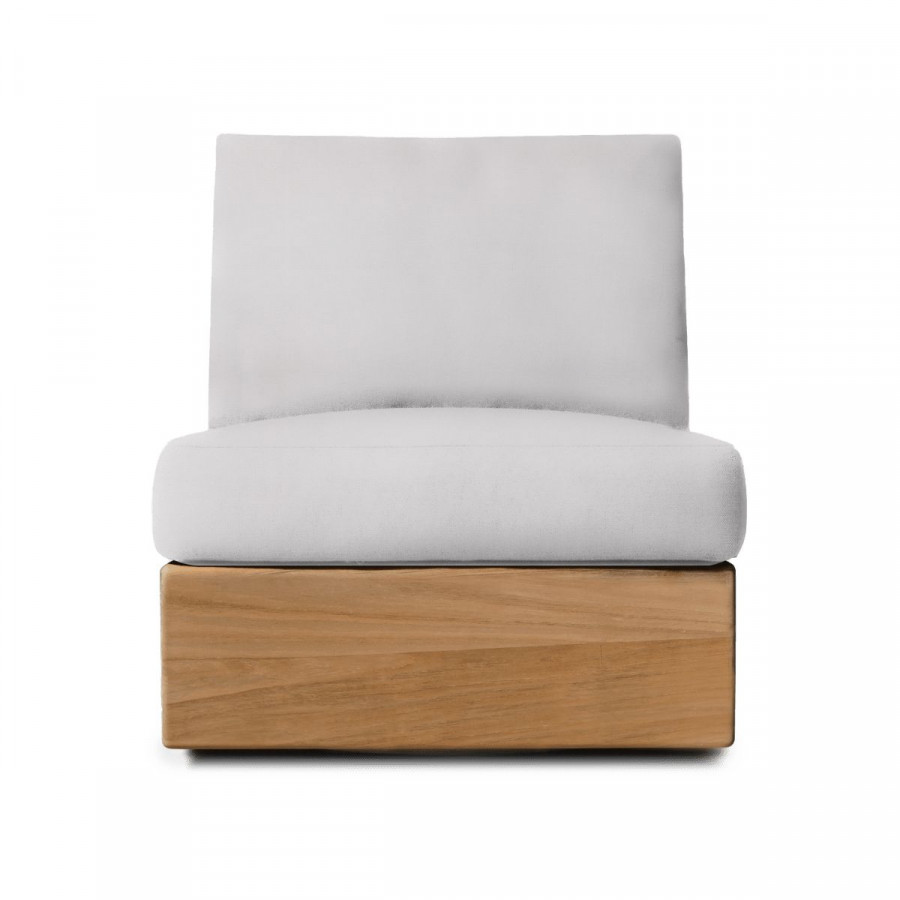 Harbour Tulum Armless Swivel Lounge Chair - Teak Natural, Panama Blanco