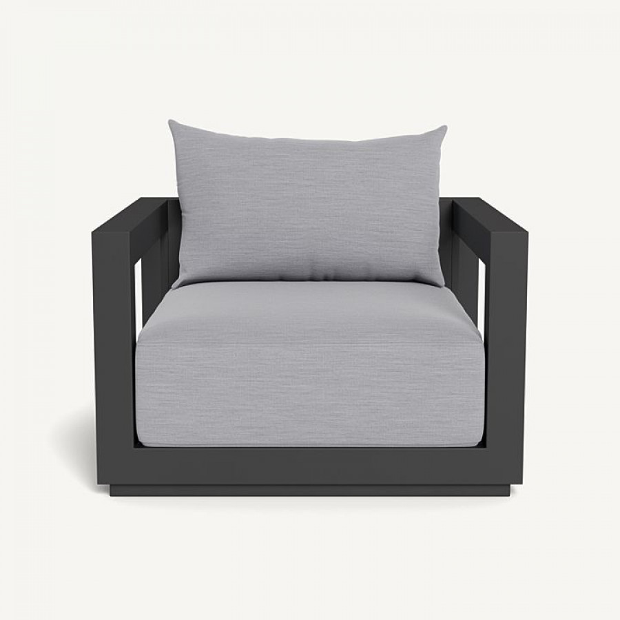 Harbour Vaucluse Lounge Chair - Aluminum Asteroid / Panama Cloud / Batyline Silver