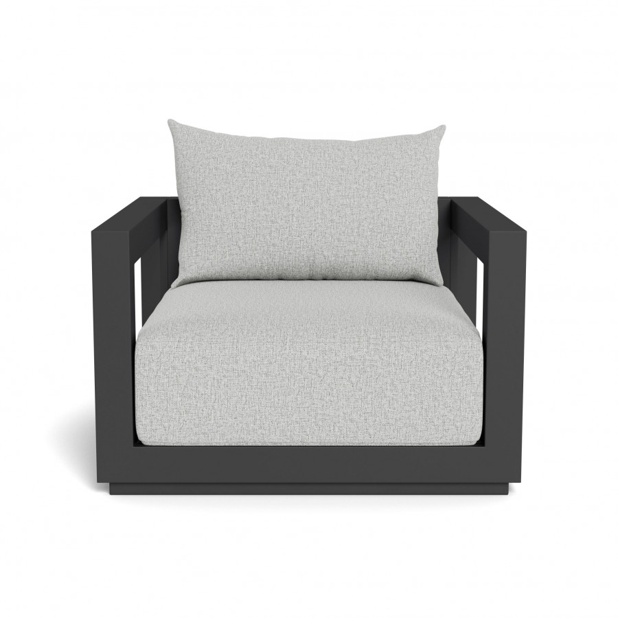 Harbour Vaucluse Swivel Lounge Chair - Aluminum Asteroid / Copacabana Sand / Batyline Silver