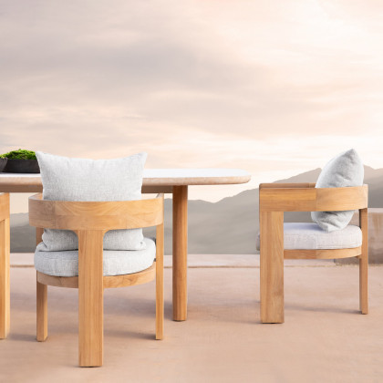 Harbour Victoria Teak Dining Chair - Teak Natural / Panama Cloud