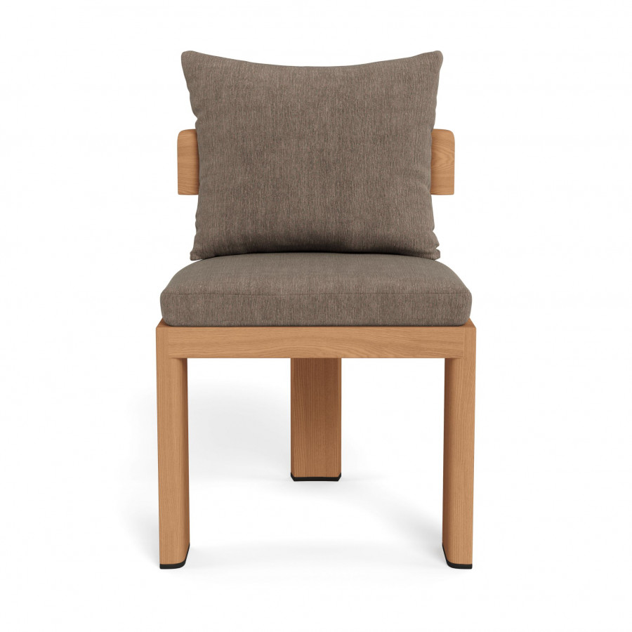 Harbour Victoria Teak Armless Dining Chair - Teak Natural / Altona Mink