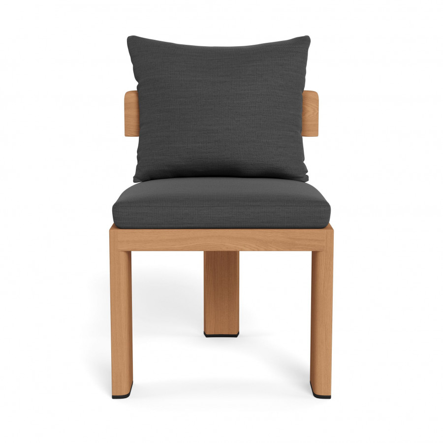 Harbour Victoria Teak Armless Dining Chair - Teak Natural / Panama Grafito