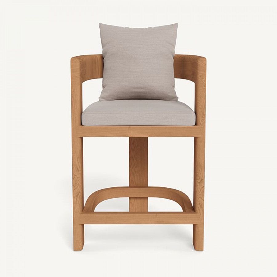 Harbour Victoria Teak Counter Stool - Teak Natural / Panama Marble
