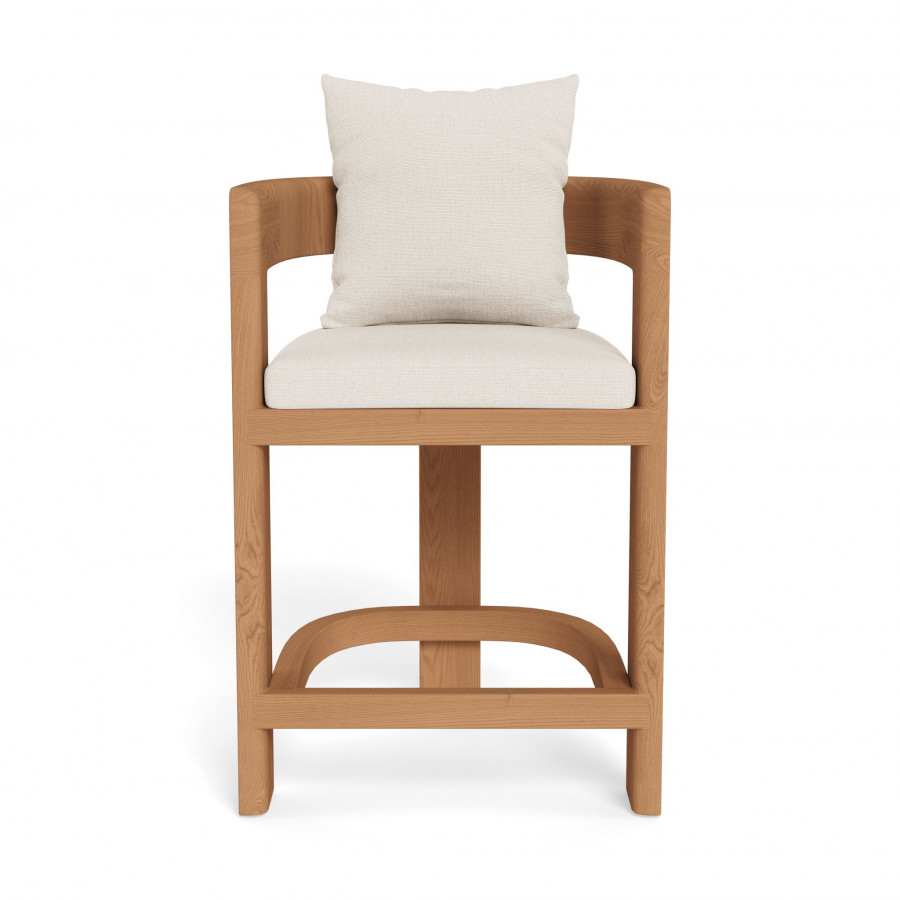 Harbour Victoria Teak Counter Stool - Teak Natural / Stirling Linen