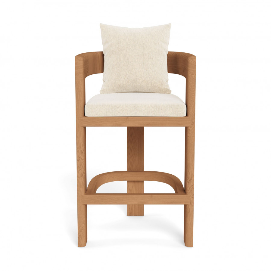 Harbour Victoria Teak Bar Stool - Teak Natural / Marley Parchment
