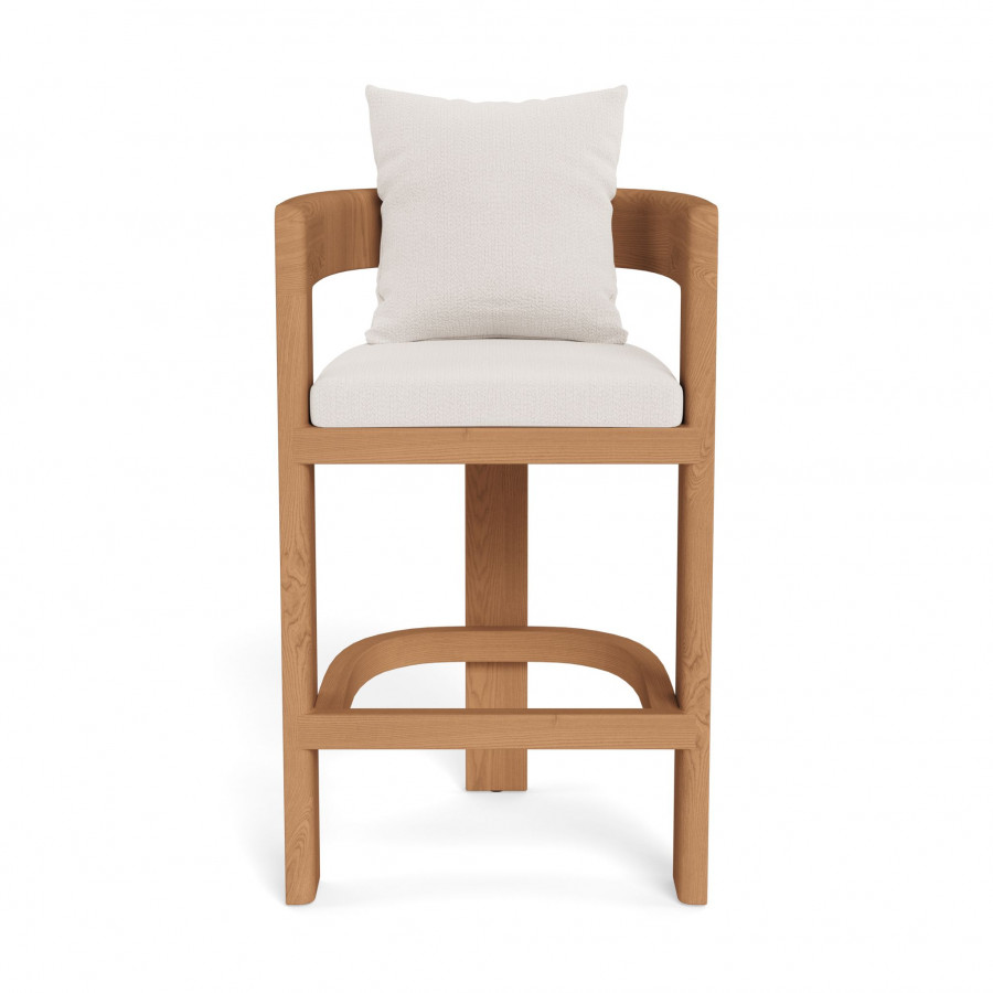 Harbour Victoria Teak Bar Stool - Teak Natural / Marley Snow