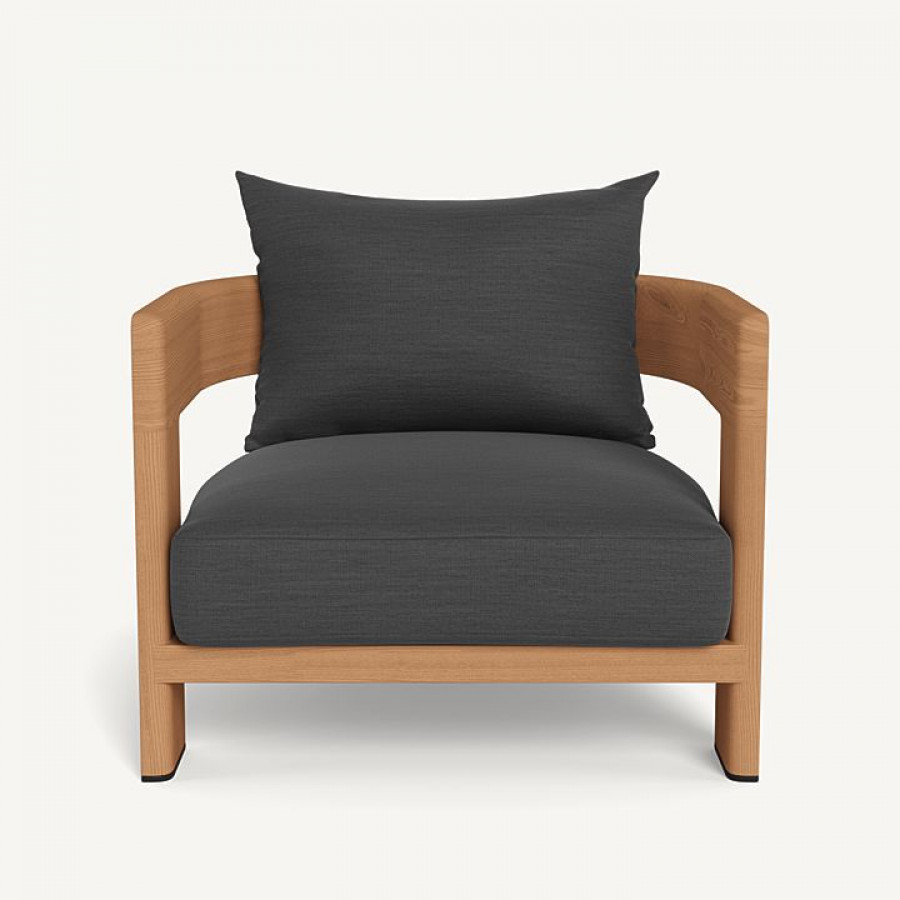 Harbour Victoria Teak Lounge Chair - Teak Natural / Panama Grafito