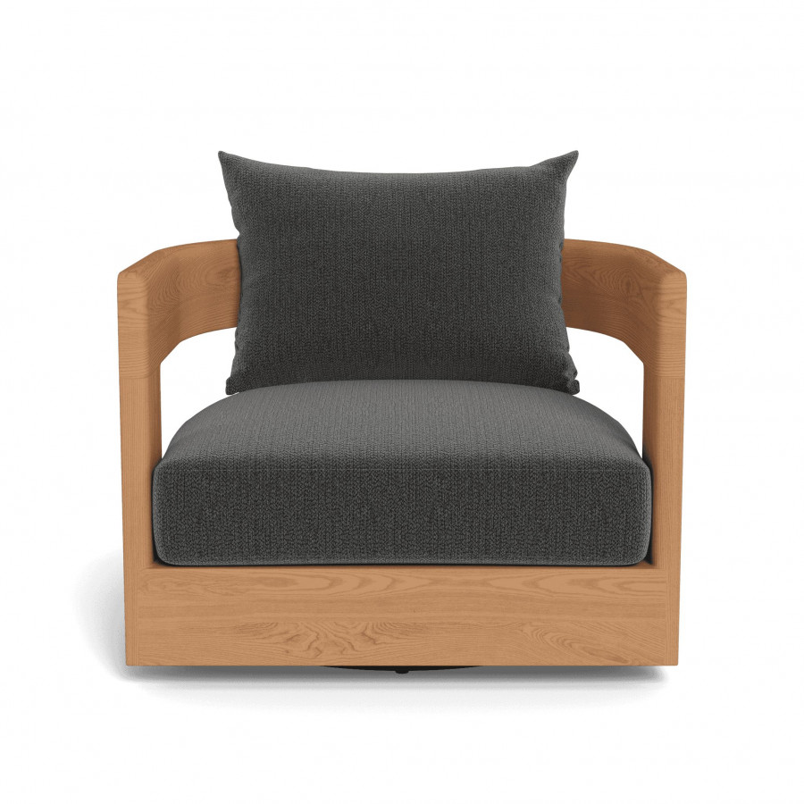 Harbour Victoria Teak Swivel Lounge Chair - Teak Natural / Marley Boulder