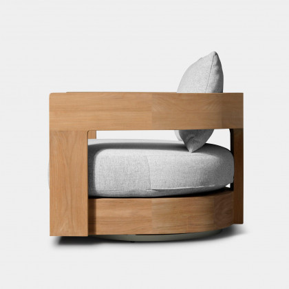Harbour Victoria Teak Swivel Lounge Chair - Teak Natural / Panama Grafito