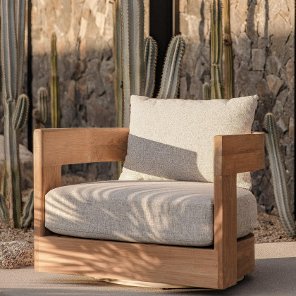 Harbour Victoria Teak Swivel Lounge Chair - Teak Natural / Panama Grafito