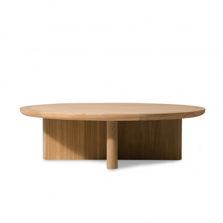 Harbour Victoria Teak Round Slatted Coffee Table in Teak Natural