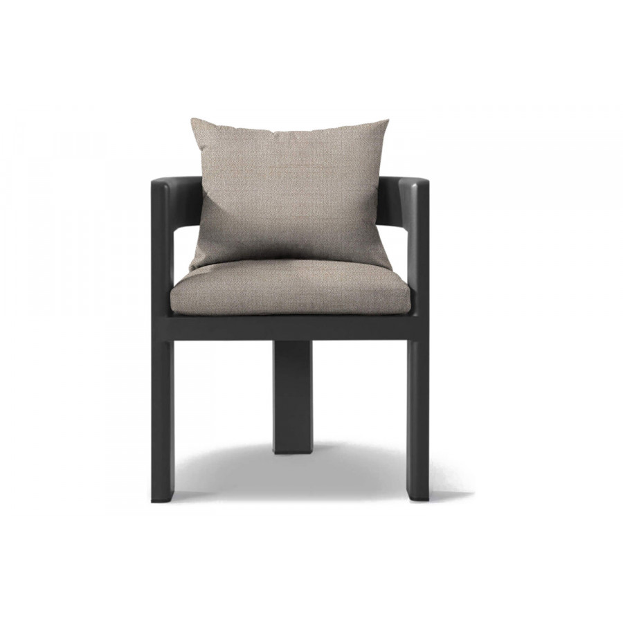 Harbour Victoria Dining Chair - Aluminum Asteroid, Siesta Taupe