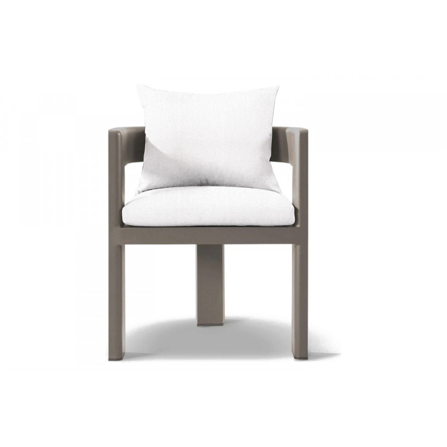 Harbour Victoria Dining Chair - Aluminum Taupe, Panama Blanco