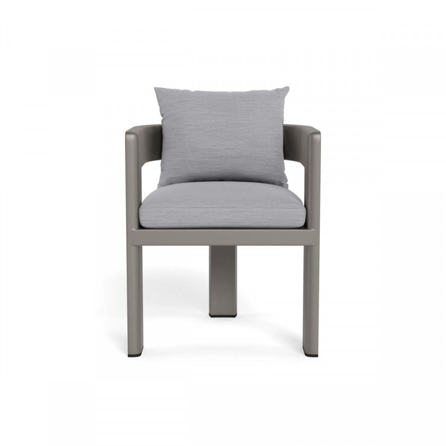 Harbour Victoria Aluminum Dining Chair - Aluminum Taupe / Panama Cloud