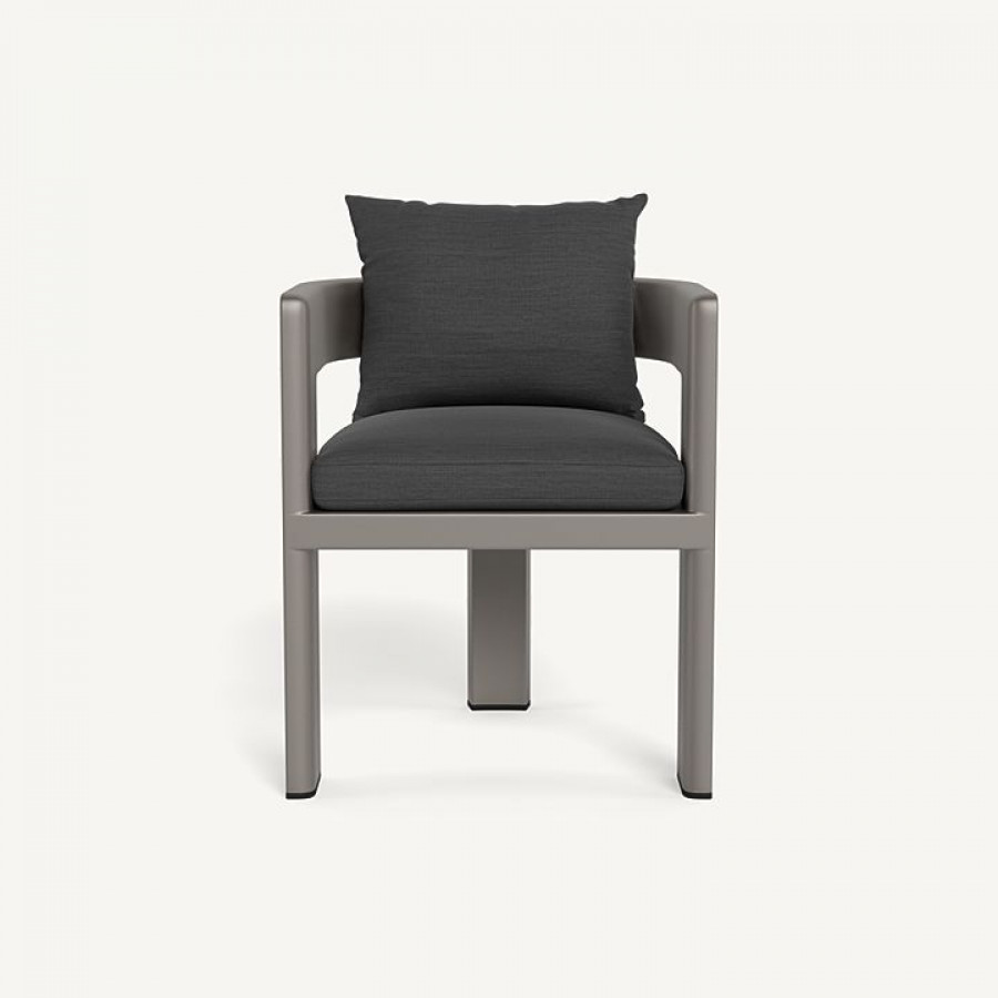 Harbour Victoria Aluminum Dining Chair - Aluminum Taupe / Panama Grafito