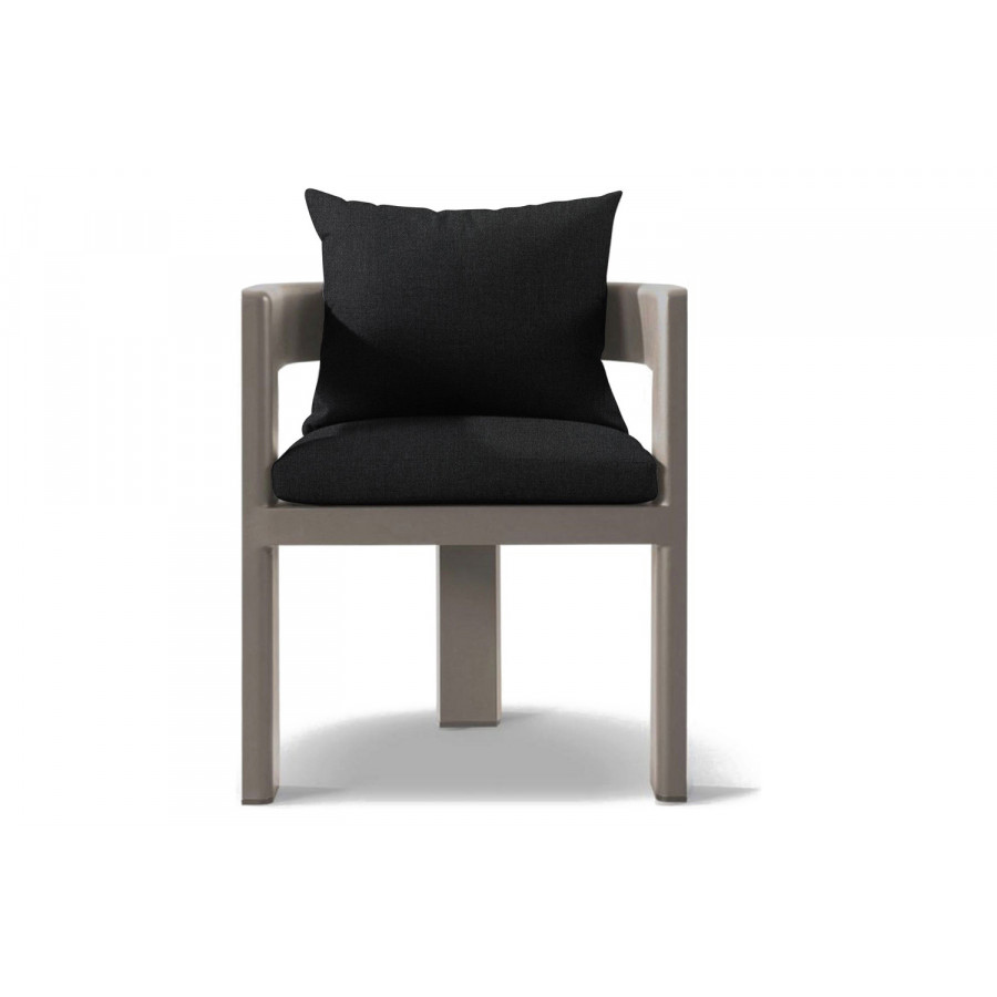 Harbour Victoria Dining Chair - Aluminum Taupe, Panama Grafito