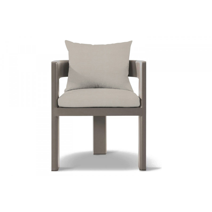 Harbour Victoria Dining Chair - Aluminum Taupe, Panama Marble