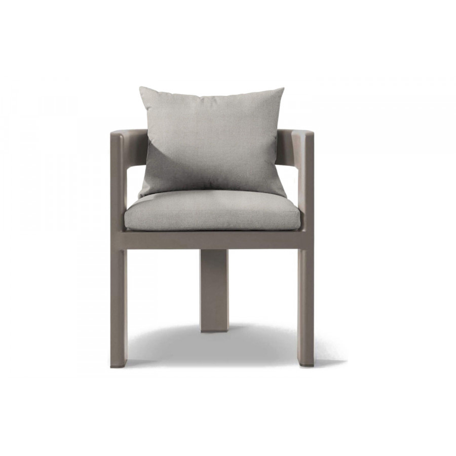 Harbour Victoria Dining Chair - Aluminum Taupe, Riviera Ivory