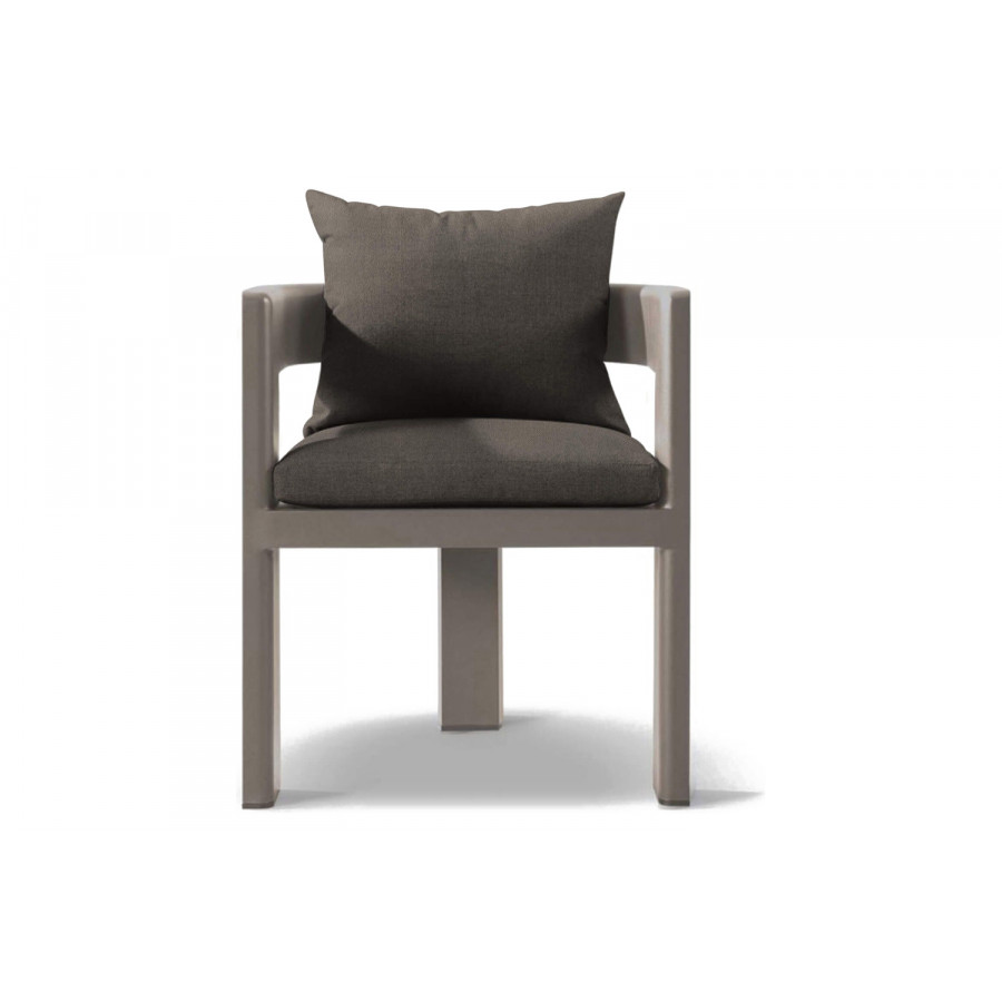 Harbour Victoria Dining Chair - Aluminum Taupe, Riviera Stone