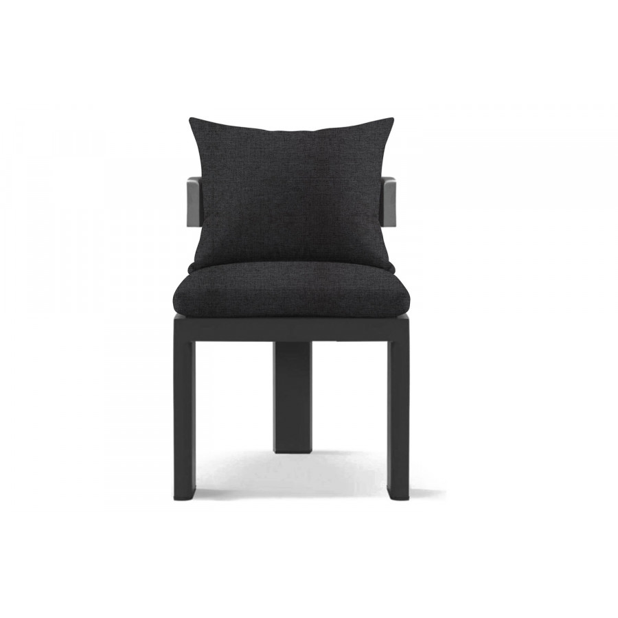 Harbour Victoria Armless Dining Chair - Aluminum Asteroid, Copacabana Midnight