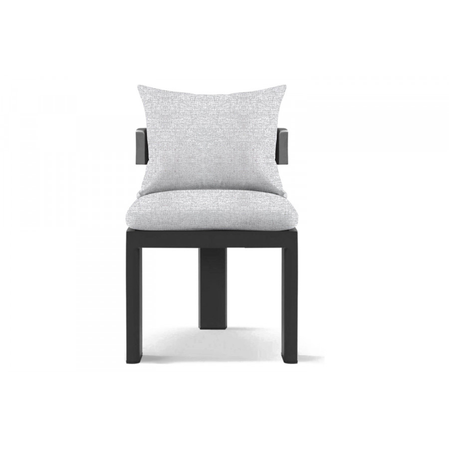 Harbour Victoria Armless Dining Chair - Aluminum Asteroid, Copacabana Sand
