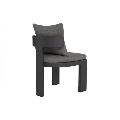 Harbour Victoria Armless Dining Chair - Aluminum Asteroid, Copacabana Sand