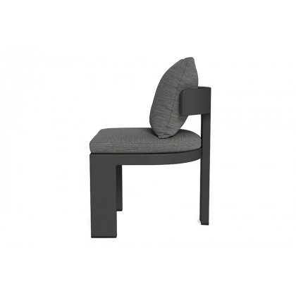 Harbour Victoria Armless Dining Chair - Aluminum Asteroid, Copacabana Sand