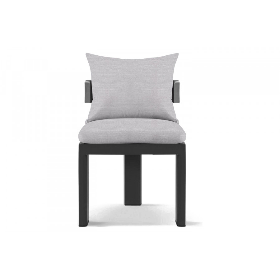 Harbour Victoria Armless Dining Chair - Aluminum Asteroid, Panama Cloud