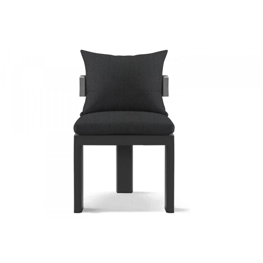 Harbour Victoria Armless Dining Chair - Aluminum Asteroid, Panama Grafito