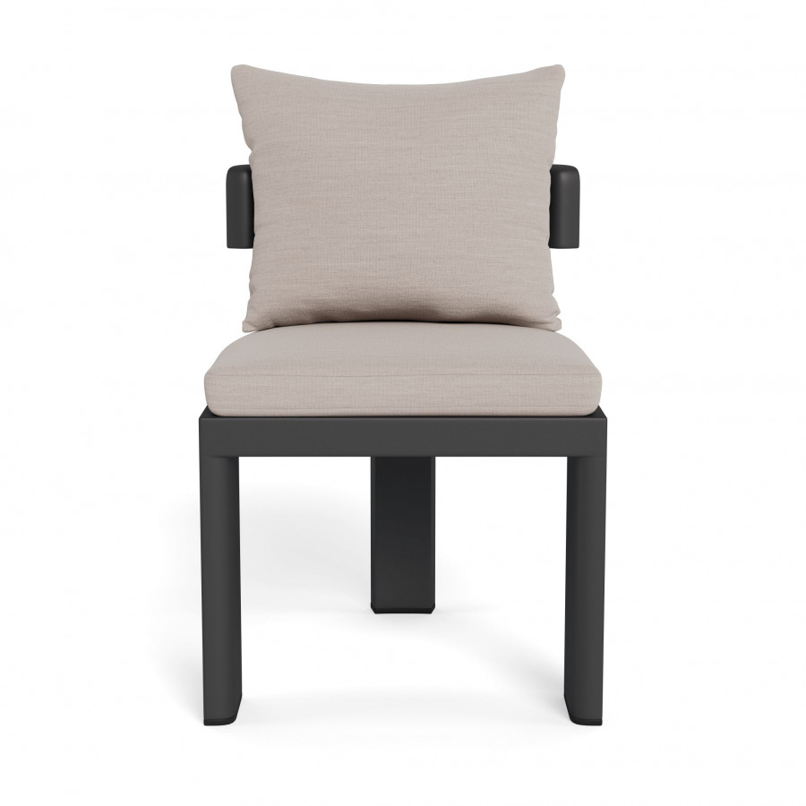 Harbour Victoria Aluminum Armless Dining Chair - Aluminum Asteroid / Panama Marble