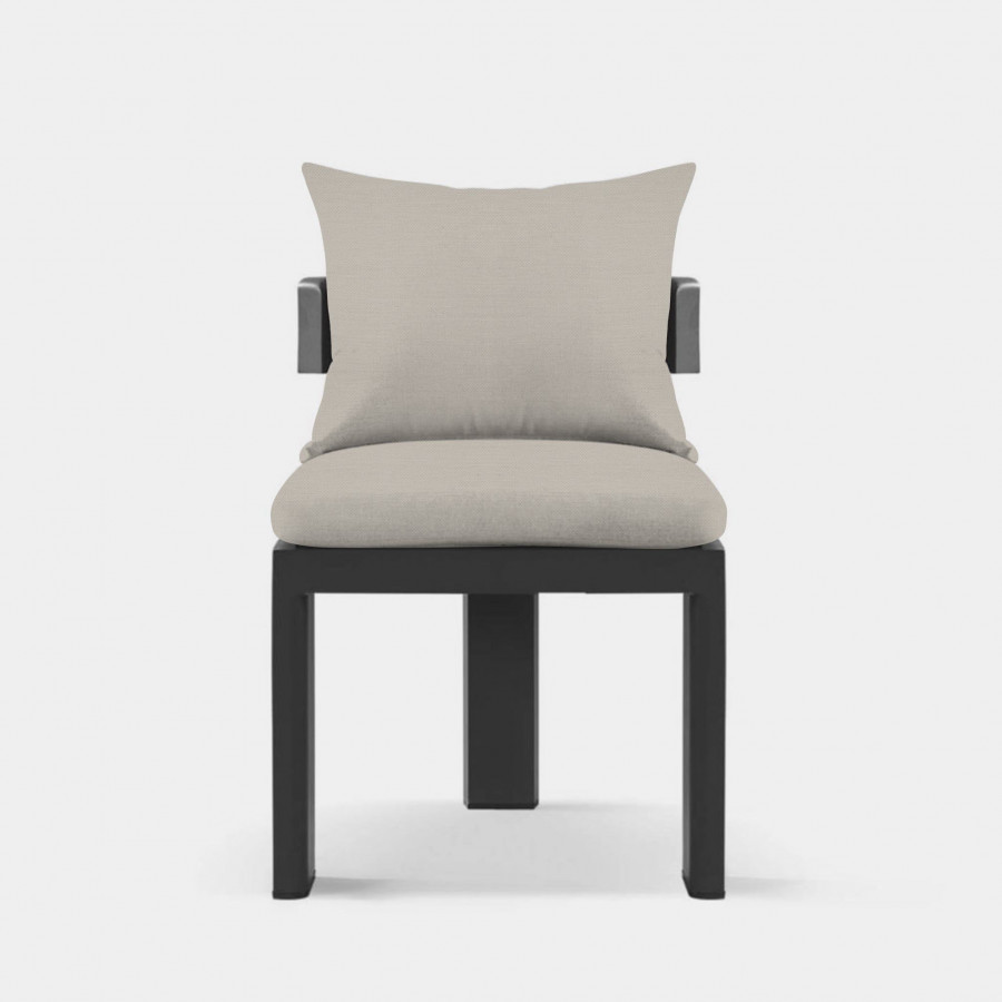 Harbour Victoria Armless Dining Chair - Aluminum Asteroid, Panama Marble