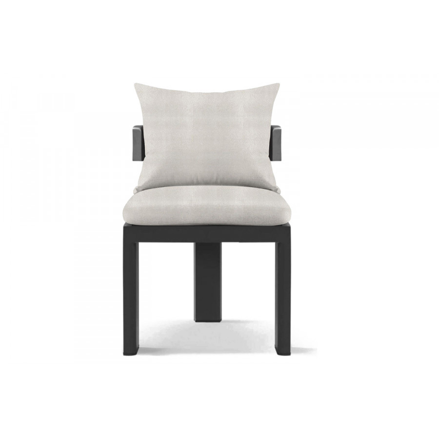 Harbour Victoria Armless Dining Chair - Aluminum Asteroid, Riviera Ivory