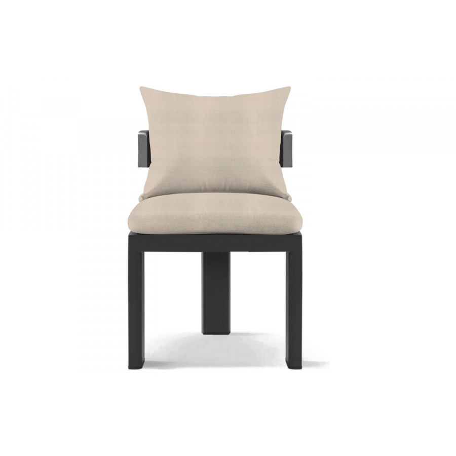 Harbour Victoria Armless Dining Chair - Aluminum Asteroid, Riviera Sand