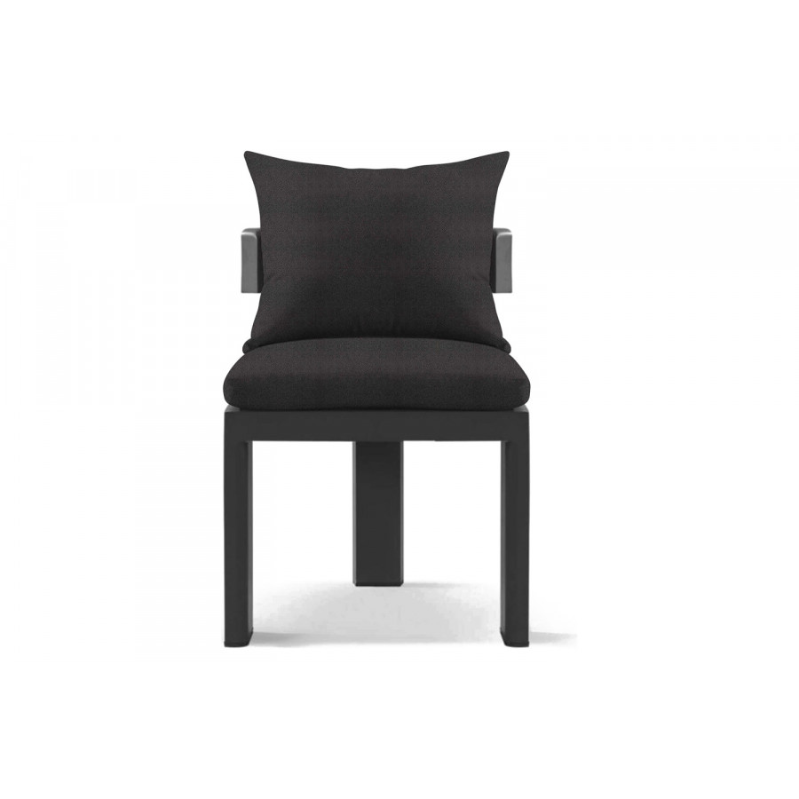 Harbour Victoria Armless Dining Chair - Aluminum Asteroid, Riviera Slate