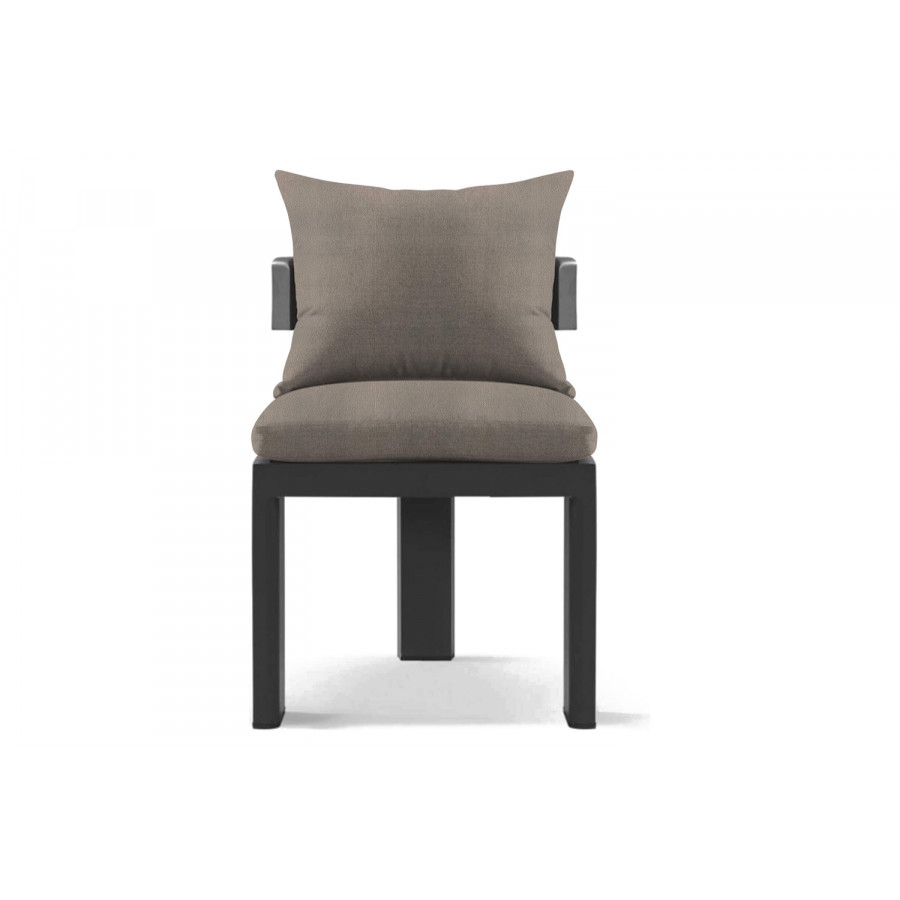 Harbour Victoria Armless Dining Chair - Aluminum Asteroid, Riviera Stone