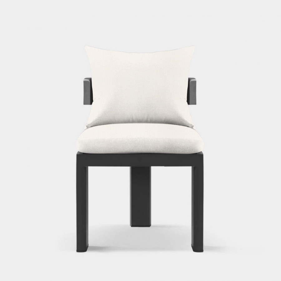 Harbour Victoria Armless Dining Chair - Aluminum Asteroid, Siesta Ivory