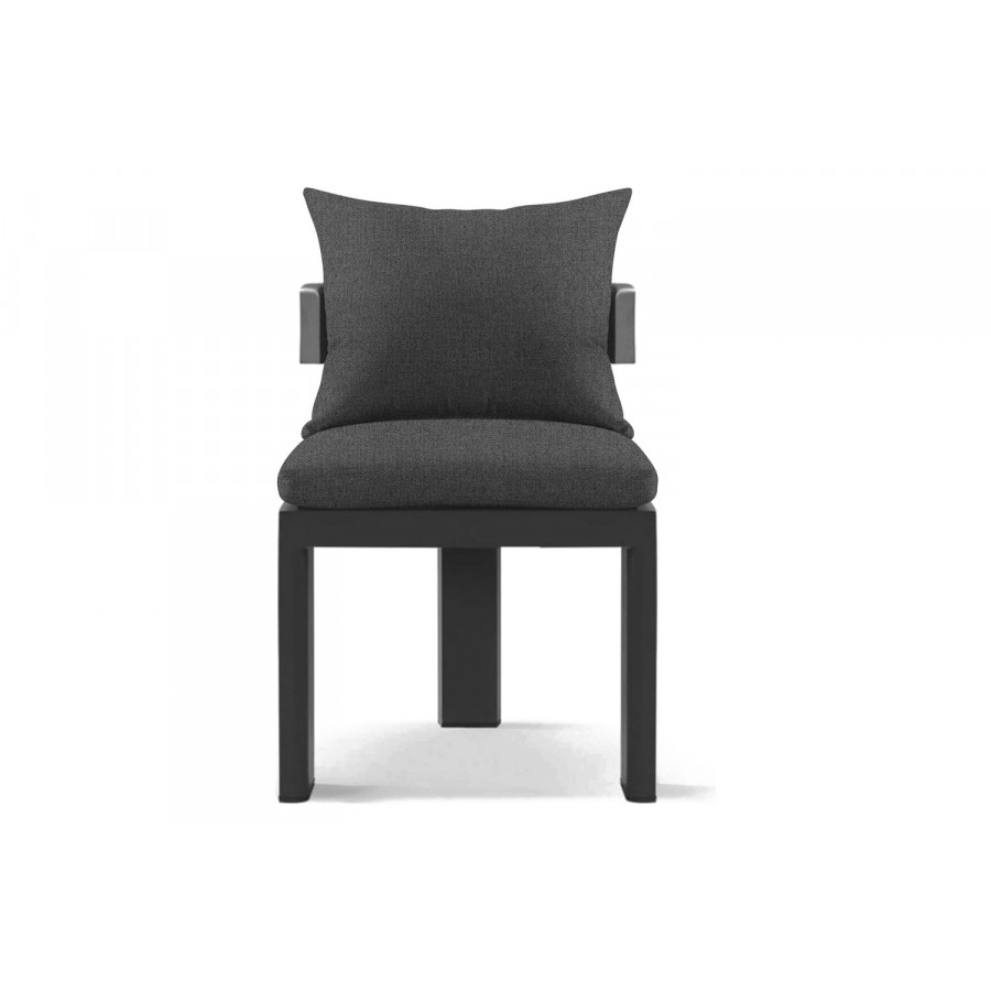 Harbour Victoria Armless Dining Chair - Aluminum Asteroid, Siesta Slate