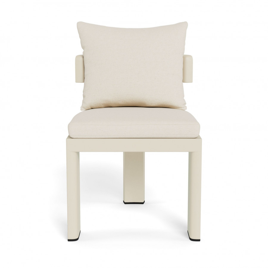 Harbour Victoria Aluminum Armless Dining Chair - Aluminum Bone / Siesta Ivory