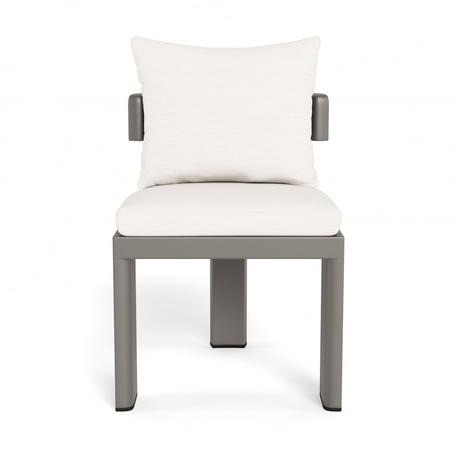 Harbour Victoria Aluminum Armless Dining Chair - Aluminum Taupe / Panama Blanco