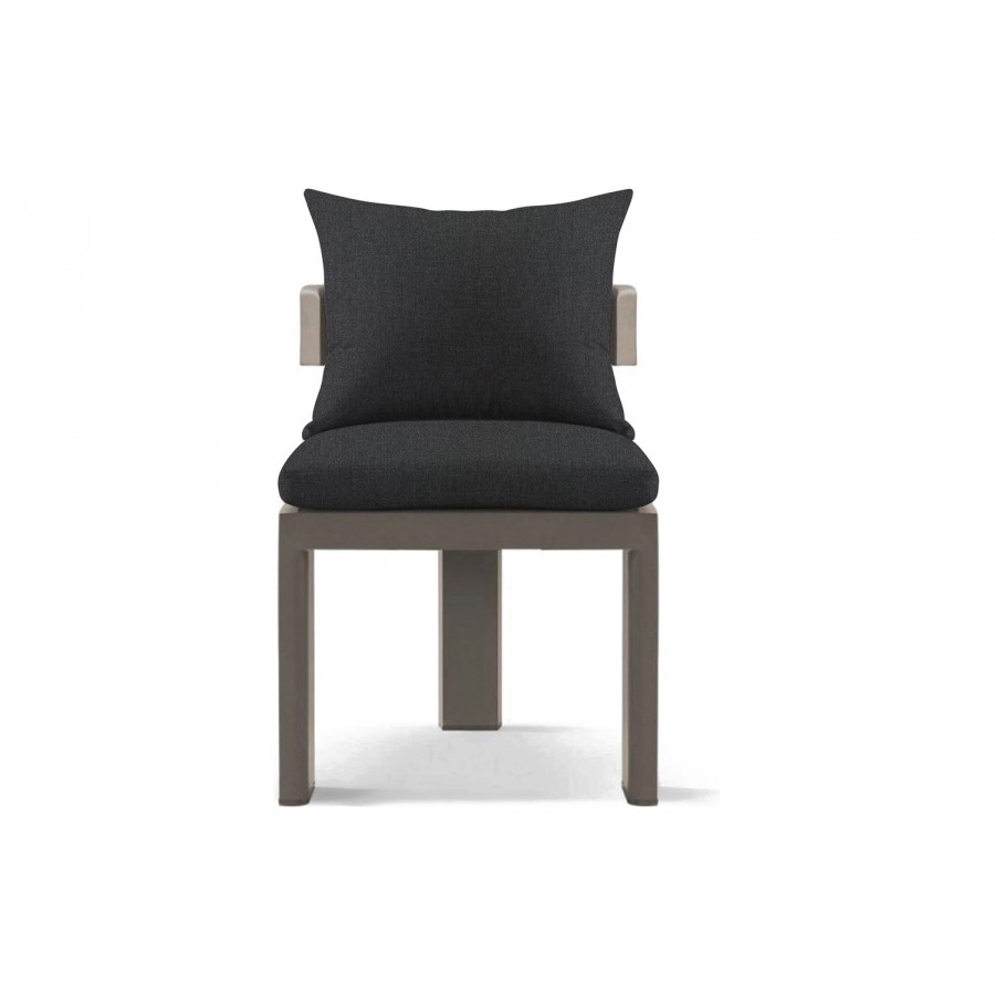 Harbour Victoria Armless Dining Chair - Aluminum Taupe, Panama Grafito