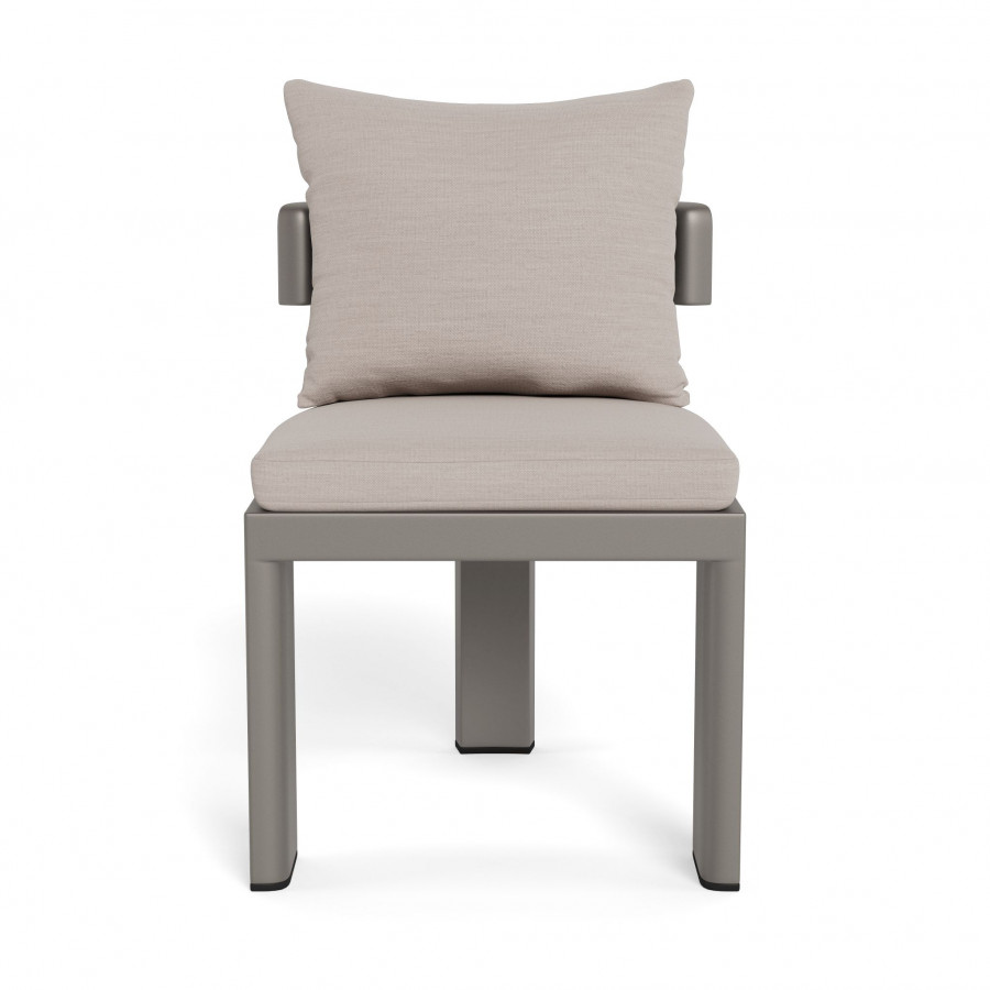 Harbour Victoria Aluminum Armless Dining Chair - Aluminum Taupe / Panama Marble