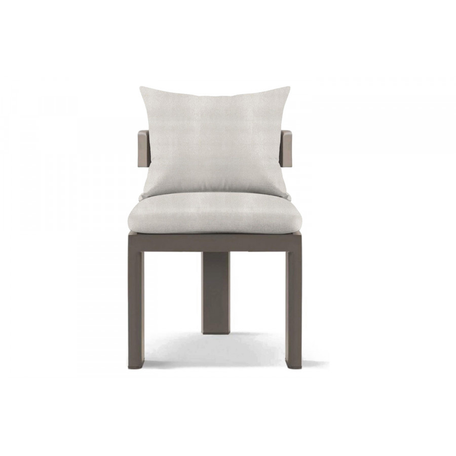 Harbour Victoria Armless Dining Chair - Aluminum Taupe, Riviera Ivory