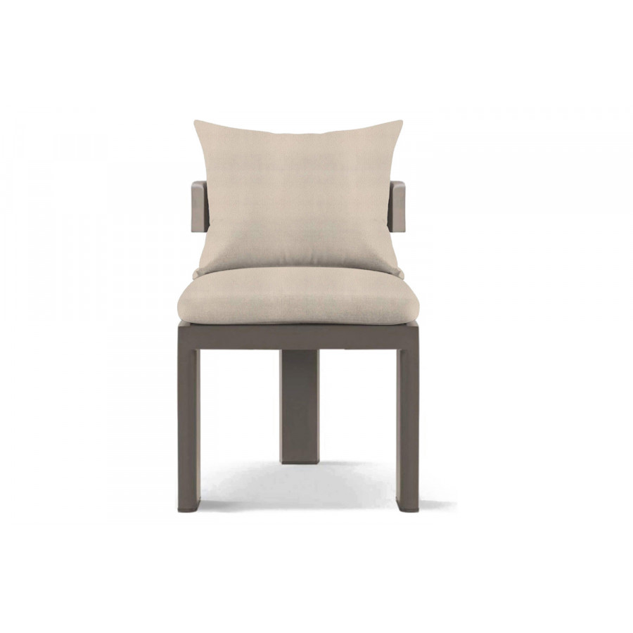 Harbour Victoria Armless Dining Chair - Aluminum Taupe, Riviera Sand
