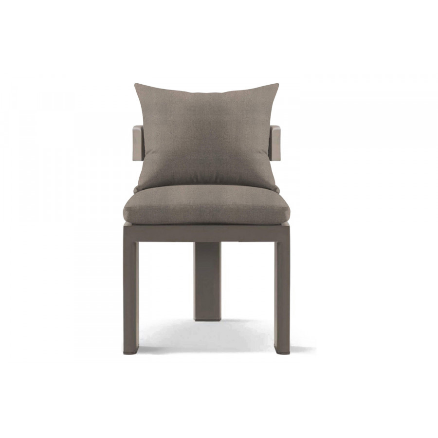 Harbour Victoria Armless Dining Chair - Aluminum Taupe, Riviera Stone