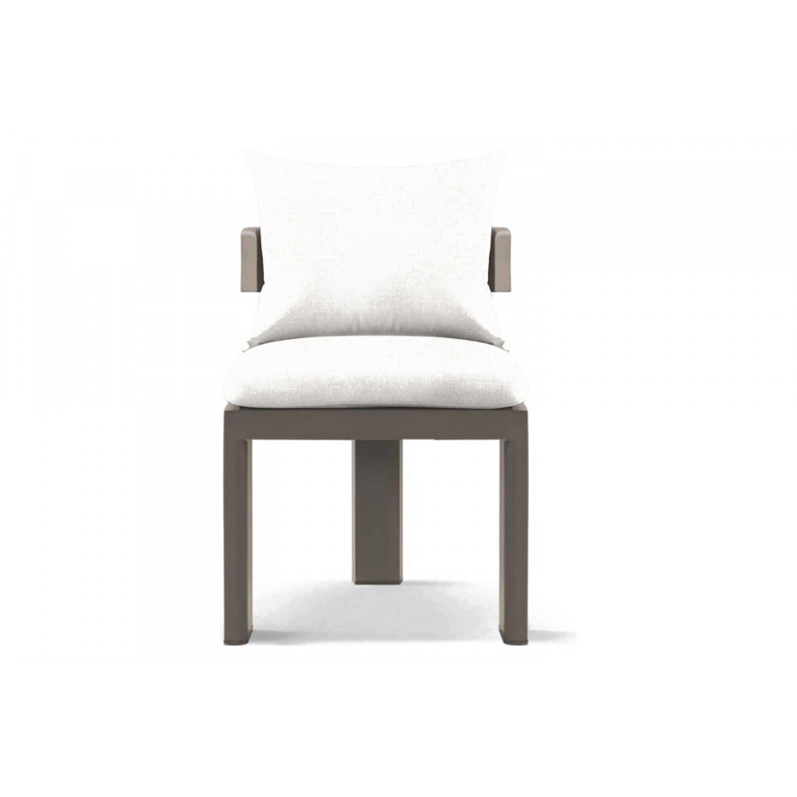 Harbour Victoria Armless Dining Chair - Aluminum Taupe, Siesta Ivory
